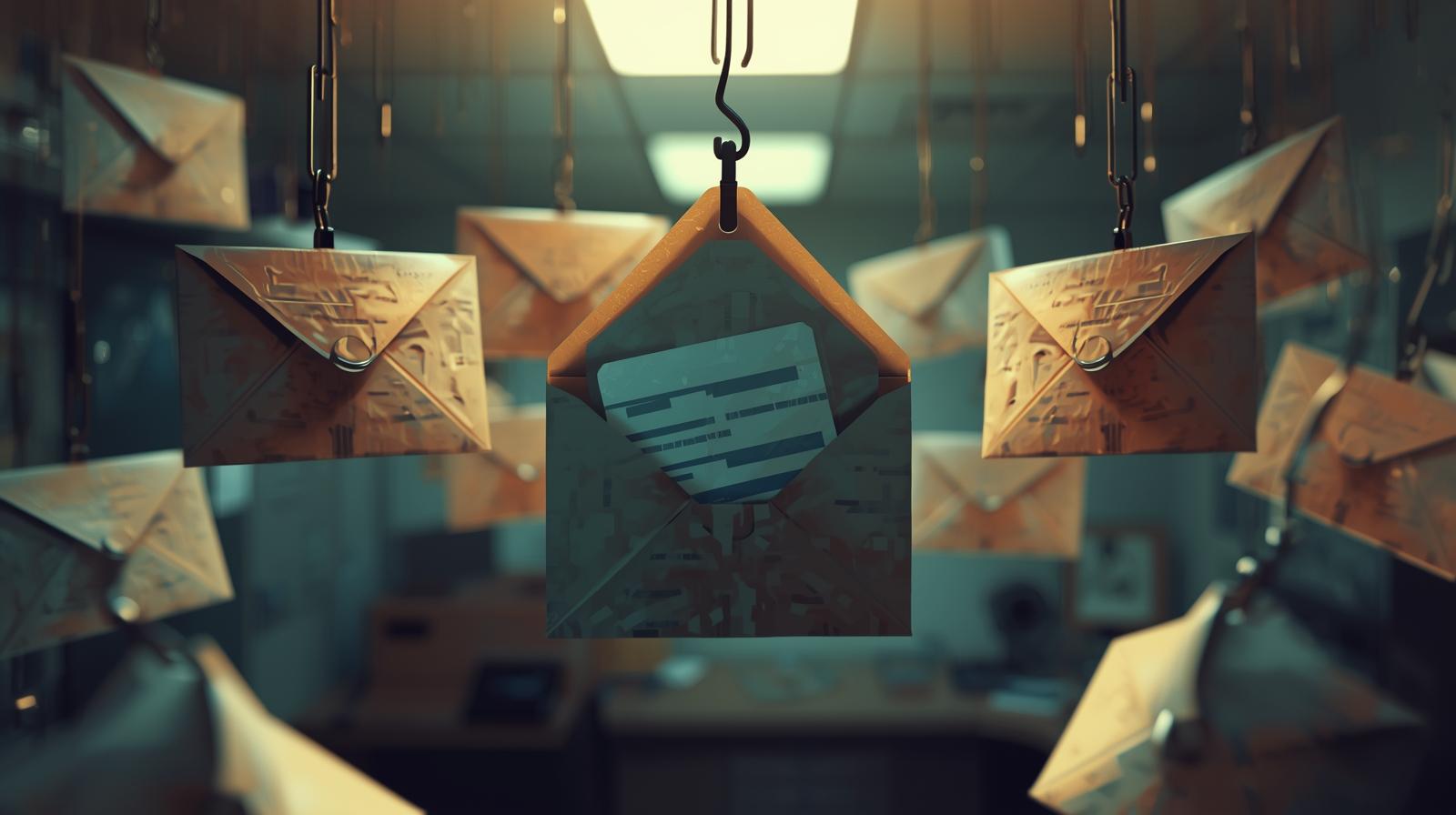 Abstract illustration of a letter on a hook